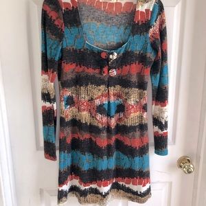 Aryeh sweater dress striped‎ ethnic batik earthy y2k medium